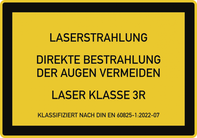 LASER KLASSE 3R DIN 60825-1, Textschild, Folie, 200x140 mm 