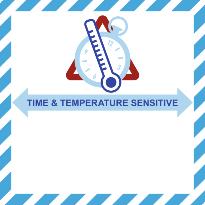 Time & Temperature Sensitive zum Selbstbeschriften, Folie, 100x100 mm 
