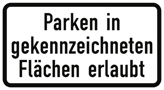 VZ1053-30, Parken in gekennzeichneten Flächen erlaubt, Alu, RA1, 420x231 mm 
