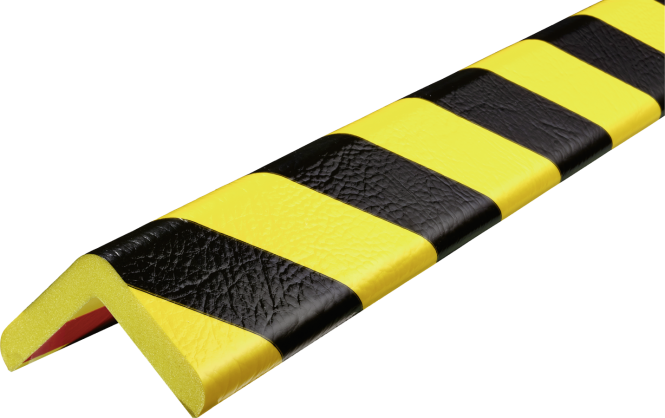 Warn- und Schutzprofil Typ H+, gelb/schwarz, 60x60 mm, Länge 1 m 