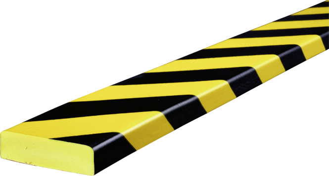 Warn- und Schutzprofil Typ S, gelb/schwarz, 75x25 mm Länge 1 m 
