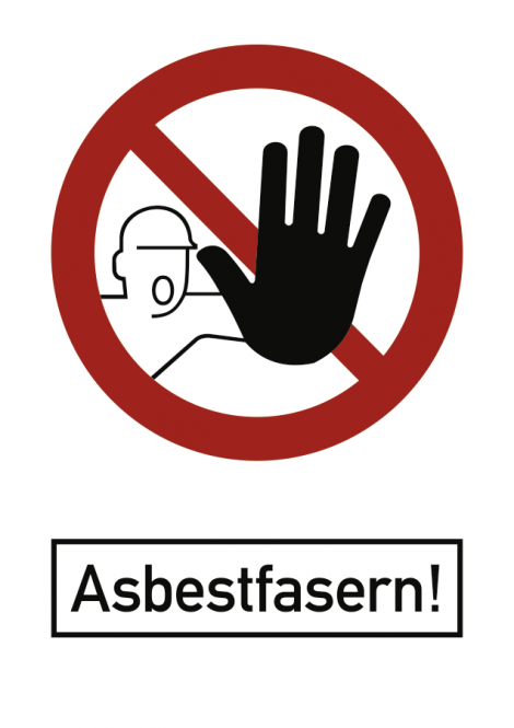 Asbestfasern!, Kombischild, Alu, 500x700 mm 