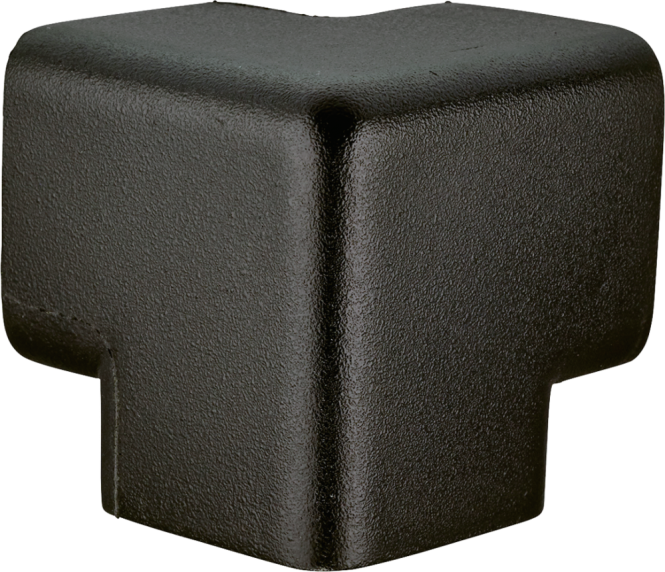 Eckverbinder dreidimensional für Profil H, schwarz, Schenkellänge 60 mm 