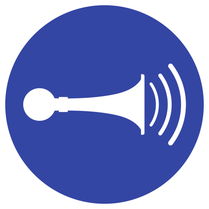Akustisches Signal geben ISO 7010, Folie, Ø 100 mm 