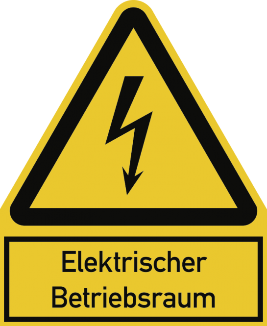 Elektrischer Betriebsraum ISO 7010, Kombischild, Folie, 200x244 mm 