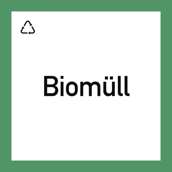 Wertstoffkennzeichnung "Biomüll", Kunststoff, 300x300 mm 