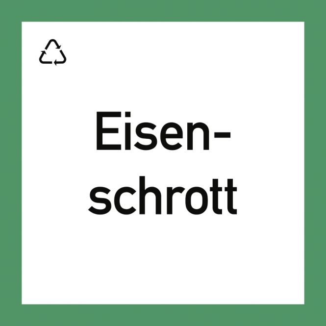 Wertstoffkennzeichnung "Eisenschrott", Kunststoff, 300x300 mm 