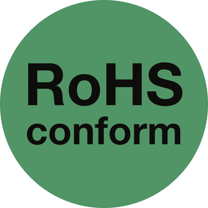 RoHS-Kennzeichen "RoHS conform", Folie, Ø 15 mm, 10 Stück/Bogen 