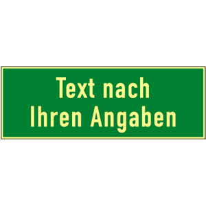 Rettungszeichen-Text u./o. Symbol nach Angabe, Folie, nachl., 160-mcd, 297x148mm 